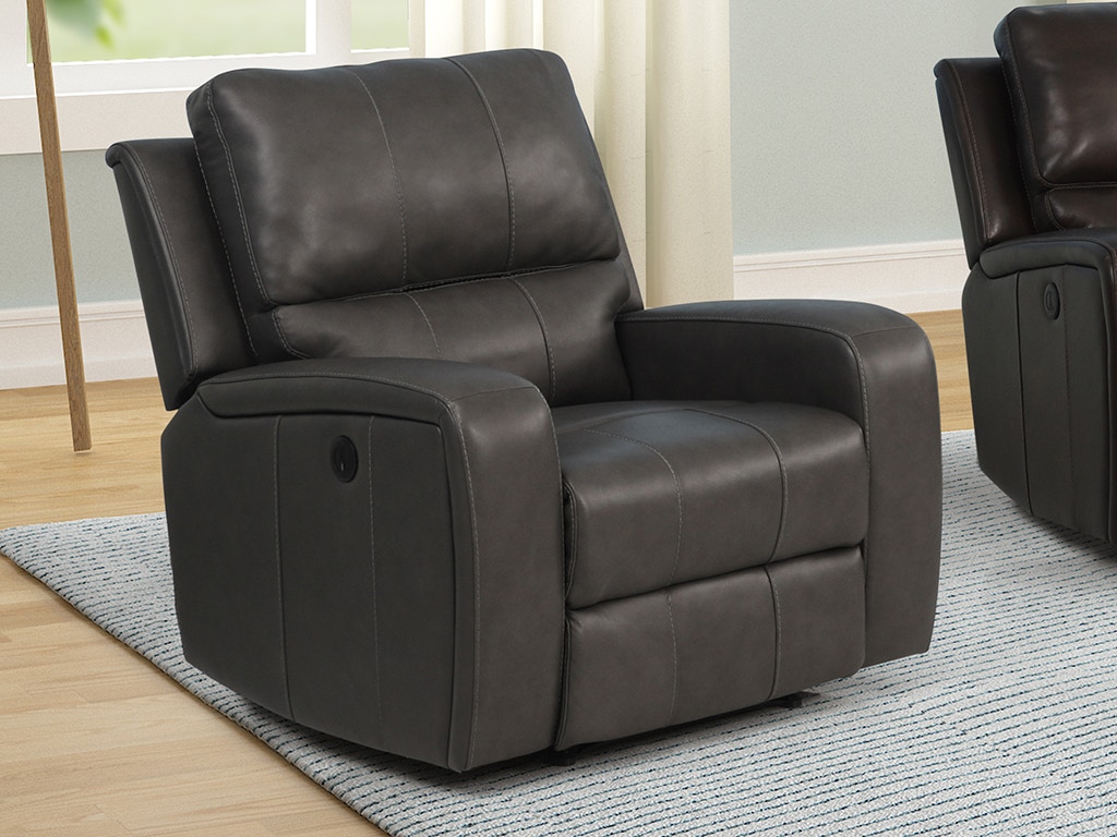 Black leather glider discount recliner